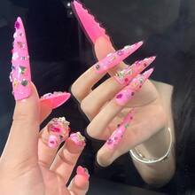 2026 Gothic Charm Nail Set – Valentine's Day Long Almond-Shaped Press-On False Nails. Handmade False Nail Tips, Suitable For Various Occasions Such As Parties, Birthday Celebrations, Weddings, Or Just Casual Everyday Wear. Includes A Full Set Of Nail Tools – 23*8*4 Cm. - Follow Your Heart - 查看 6