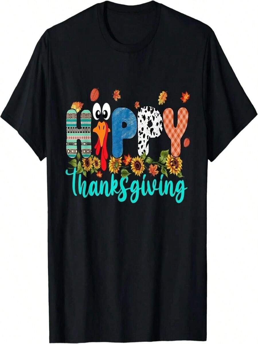 Happy Thanksgiving Turkey Toddler Thankful Thanksgiving T-Shirt - Đen4 - Xem 1