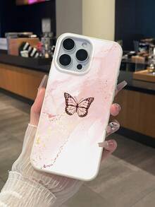 优雅的粉白渐变蝴蝶图案手机壳，适合作为情人节礼物，兼容 17 Pro、17、16、16 Plus、Air、17 Pro Max、Galaxy S24 Ultra、Galaxy A16 - 白色 - 查看 7