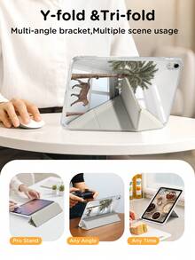 Casing Pelindung Tablet Flip Anti Guncangan Motif Hewan Buas 1 buah Motif Leopard & Pohon Palem Dua Sisi Akrilik Transparan dengan Papan Belakang Kristal, Casing Pelindung Tablet Anti Guncangan untuk Mode Tidur/Bangun, Cocok untuk iPad Air 8(M4) 2026(11/13 Inci), (A16) Generasi ke-11 Model 11 Inci 2025, Generasi ke-9/8/7 10,2 Inci, Tahan Tekuk 3+ Tahun, Slot Pena Terintegrasi, Perlindungan Harian Sempurna, Hadiah Profesional - Hitam dan Putih - View 6