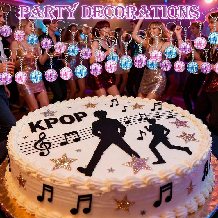 24/12/1件装 K-Pop 派对礼品批发 1.18 英寸迪斯科球钥匙扣，镜面迪斯科球钥匙扣，小号，粉色、紫色、蓝色，K-Pop 主题装饰，70 年代、80 年代歌手生日礼物，卡拉 OK 派对用品，婴儿派对装饰 - 彩色 - 查看 6