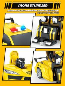 1pc Remote Control Transforming Robot Car Toy - One-Button Transformation, 360° Rotation & Drift, LED Lights, 2.4GHz 1:18 Scale RC Race Car, Suitable For 3-12 Years Old Boys/Girls As Christmas, Easter, Halloween, Thanksgiving, New Year, Birthday Gifts (Batteries Not Included) - Multicolor - View 6