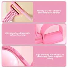 1 Set Purple/Pink Latex Resistance Bands With Foot Pedal, 10 Levels Adjustable 15-150 Lbs, Suitable For Glutes, Abs, Back And Full Body Home Fitness Training - Multicolor - View 12