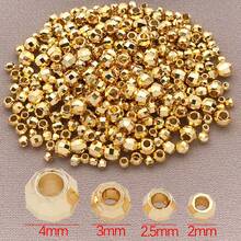 30颗黄铜珠，18K镀金圆珠，2/3/4毫米，无缝光滑，散装小金属隔珠，可堆叠，适用于项链、手链、耳环等首饰制作及DIY工艺品 - 彩色 - 查看 2