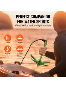 Kayak Anchor Kit, 3.5 Lb Paddle Board Anchor Kit With 26.2 Ft/8 M Rope And Buoy, Folding Small Boat Anchor With Storage Bag And Snap Hook, Kayak Accessories For Kayaks, Small Boats, Canoes - Green - View 6