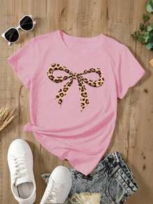 YOKASACamiseta informal de verano para mujer, de cuello redondo, ajustada y manga corta, con estampado de pintura al óleo, floral, de corazones, de cerezas y de letras. Tejido informal sencillo, estilo deportivo, ideal para el día a día y para una cita de San Valentín..1 pcs,180g Pure Heavy,95%Polyester 5%Spandex - Rosa - YH609 - Ver 2