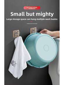 1个/2个无缝水槽架，免钻孔挂钩，厨房浴室水槽收纳架，浴室马桶水槽挂钩 - 彩色 - 查看 16