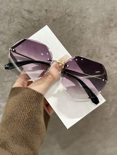 1副/3副复古男士时尚无框眼镜，高品质韩版眼镜，适合海滩度假和街头摄影