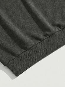 GRDR Men's Fashionable Casual Comfortable Short Sleeve Top - Minimalist Style Half-Turtleneck T-Shirt - Dark Grey - View 5