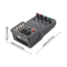 2 Channels Audio Mixer USB 48V Phantom Power Compact Sound Mixing Console for Music Recording Home Karaoke Internet Karaoke - Negro - Ver 2