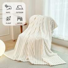 1 chiếc chăn lông cừu trắng, thích hợp cho ghế sofa/giường, chăn mùa đông sang trọng hiện đại, siêu mềm, ấm áp và dễ chịu. - trắng - Xem 5