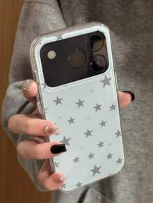 FJUR Y2K Cute Star Soft Jelly Phone Case Compatible With IPhone 17Pro Max 17Pro 17Air 17 15 16 Pro Max 14 Pro 13 12 11 Glossy Soft Back Gift Case - 藍星 - 查看 3