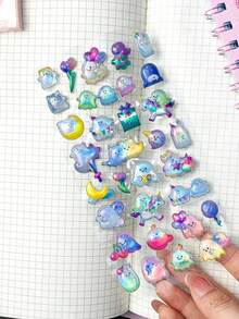 Cartoon Embossed Fun Stickers - Crystal Diamond Children's Decorative Stickers - 3D Stickers - Cute Stereoscopic Stickers. Perfect Decoration - Perfect Gift. The Perfect Choice For Home Decor, Party Decor, Birthday Gifts, Various Holiday Gifts, And Fashionable Items. - Multicolor - View 14