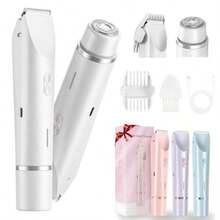 Recortadora Eléctrica para Mujer Recortadora 2 en 1 Doble Cuchilla Rasuradora Mujer USB Recargable Depiladora Eléctrica Mujer para Bikini/Axilas/Piernas /Facial/Brazos Uso Seco y Húmedo Azul-B007 - Blanco - Ver 7