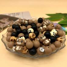 5/32件套硅胶DIY串珠套装，3D硅胶可爱动物珠子，适用于手工DIY手链项链首饰制作，工艺配件，钥匙扣，笔饰，手机挂饰，包包吊坠，独特礼物 - 彩色 - 查看 7