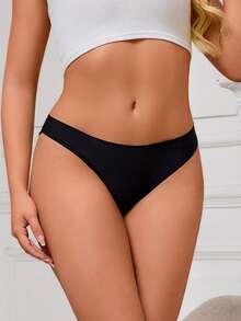 5件/套 女士低腰纯色性感蕾丝内裤