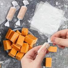 500pcs Wax Paper Sheets, Candy Wrapping Paper, Pre-Cut Twisted Wax Paper Squares 4.8x4.8/4x4 Inches, Suitable For Caramel, Chocolate, Toffee, Lollipops - White - View 7