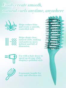 Wet Hair Detangling Brush For Curly Hair – Vented Styling Comb With Flexible Pins & Side Teeth, Shower Shampoo Detangler For Wavy/Thick Hair, Anti-Frizz Hairbrush For Women & Men - Multicolor - View 7
