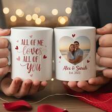 1pc Personalized Mug, Can Customize Photo/Name/Date, Couple Anniversary Commemorative Coffee Cup, Customized "All My Love, All Yours" Mug, Romantic Love Mug For Valentine's Day, Gift For Him/Her, Suitable For Birthday, Wedding, Valentine's Day And Other Special Occasions - Multicolor 4 - View 3