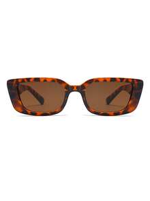 1 Pair Women's Leopard Print Square PC Frame Personalized Full Frame Glasses, Suitable For Daily Wear, Street Photography, Runway, Travel, Retro Fashion - Multicolor - View 3