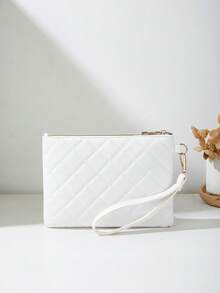 Nowa modna torebka damska na nadgarstek z imitacji pereł, pikowana, w kształcie rombu, w kwadraty - Wielokolorowe - Zobacz 10