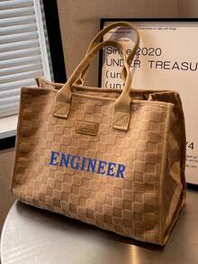 定制个性化姓名复古牛角纽扣毛绒手提包，韩版ins风仿羊羔绒手提包，小众个性化女士手提包，新款时尚大容量手提包，休闲通勤手提包，复古牛角纽扣毛绒手提篮包，适合购物、通勤、度假、旅行，可作为礼物送给家人、朋友、姐妹、母亲。 - 彩色 - 查看 5