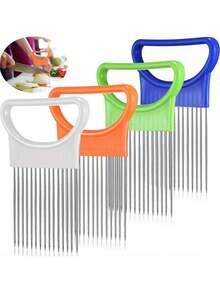 1pc Stainless Steel Slicer - Multifunctional Kitchen Tool With Chopper And Cutter - Onion Chopper And Food Prep Accessory, Convenient Picnic Tool, Camping Essential - Vegetable Slicer, Kitchen Gadget, Cooking Utensil, Home Chef Tool, Meal Prep Essential - Multicolor - View 13