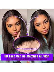 ZHENDEFA 13x4蕾丝前置短直波波头假发，带发际线，180%密度，真人发假发，女士款，自然黑/99J酒红色 - 彩色 - 查看 5