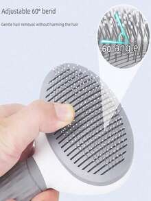 Pet Grooming Brush, Cat & Dog Brush, Flea Comb, Self-Cleaning Brush, Pet Trimming Brush, Pet Massage Brush, Deshedding Tool, Detangling Tool, Dematting Brush, Self-Cleaning Deshedding Brush, Pet Cleaning Tools, Hair Collection Brush, Dog Brush, Cat Brush, Pet Deshedding Brush, Pet Accessories - Multicolor - View 6