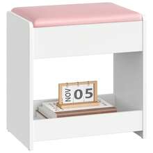 HEXCELEN Dressing Table Stool, Upholstered Stool With Non-Slip Feet, For Dressing Room, Bedroom, Entryway, Pink - 粉色 - 查看 6