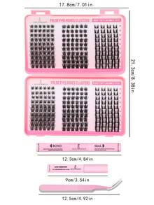 320pcs Mixed Natural Style Eyelash Clusters DIY Eyelash Extension Kit, Includes Glue And Tweezers, Suitable For Beginners For Home Or Outdoor Daily Life, Parties, Music Festivals, Long-Lasting Natural Voluminous Effect - Black - View 4