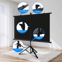 XBJ 72/100 Inch Portable Projector Screen With Stand,Lightweight Quick Setup Foldable Outdoor Projection Screen,16:9 4K Ultra HD Front & Rear Pantalla Para Proyector, For Home Theater, Backyard Movies, Office, School And Camping Use - 100寸 - 查看 11