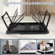 Mesa para Cama Plegable 60*40 cmMesita Laptop Cama con Portavasos soporte para laptop Escritorio Portatil para Laptop Con Ventilador y Luz de Lectura Ajustable de 5 Niveles para Estudiar y Trabajar - negro - Ver 7