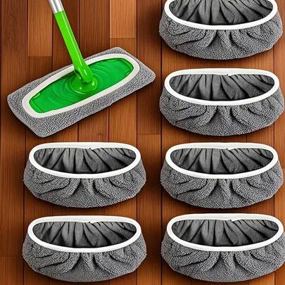 3/5/8 Pack (Mop Not Included) Reusable Super Microfiber Mop Pads, Suitable For Various Mops, Applicable For Kitchen, Living Room, Bedroom, Dry & Wet Dual Use, Suitable For Hard Floors, Tiles, Household Cleaning Tool