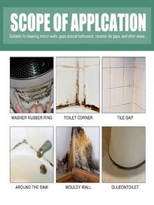 墙面清洁喷雾，适用于清洁和去除墙壁、马桶、水槽、橱柜、洗衣机橡胶圈等处的污渍，家用清洁剂 - H424 - 查看 3