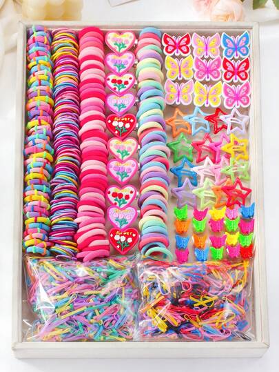 15/813 piezas Lindos pasadores de pelo con mariposas de colores mixtos, pasadores de pelo con forma de corazón, set de lazos de pelo sencillos, tocados decorativos coloridos adecuados para uso diario y fiestas