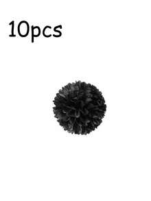 12 件万圣节派对装饰纸绒球、黑色纸灯笼、生日派对背景装饰花，适用于万圣节、丰收节、周年纪念、婚礼装饰、返校情人节