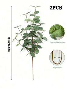 5pcs/3pcs/1pc 23.6 Inch Artificial Eucalyptus Branches, Realistic Touch, Green Fake Foliage Stems, Bulk Faux Plants For Wedding Bouquets, Vase Fillers, Home Decor, Office Farmhouse Style, Valentine's Day, Birthday, Graduation - Multicolor - View 13