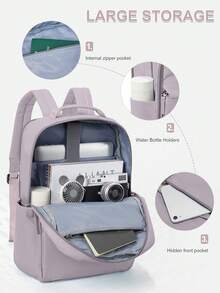 Laptop Backpack For Women Fits 14/15 Inch Laptop, Fashion Waterproof Lightweight Book Bag For Travel Work Business Teacher Nurse Computer Bag With Computer Compartment, Stylish Ladies & Girls Backpacks Purse, Daypack School Backpack For Girls, The New And Old Versions Are Shipped Out Randomly. - Bụi tím - Xem 6
