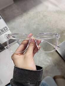 1副/2副复古方形大框超轻男女通用透明镜片眼镜，适合户外活动和摄影 - 無色 - 查看 11