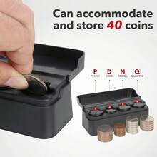 1pc Car Coin Storage Box, Car Coin Clip, Mixed Coin Savings Box, Multi-Functional Adhesive Car Coin Holder, Coin Organizer Compatible With Different Coin Sizes, Dashboard Mounted Bracket