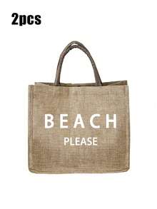 Túi tote vải lanh dung tích lớn với họa tiết chữ "Beach" (bãi biển), túi mua sắm cỡ lớn tiện dụng, túi xách tay quai vải lanh, túi đựng đồ đa năng, túi quà tặng cá nhân hóa, thích hợp cho du lịch, mua sắm, kỳ nghỉ, tựu trường, tiệc tùng, và là món quà lý tưởng cho Ngày của Mẹ, sinh nhật, Ngày Nhà giáo, kỷ niệm, ngày lễ và các bữa tiệc. - Màu Khaki - Xem 14