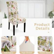 1/2/4/6pcs Printed Milk Silk High Back Chair Covers, Random Pattern Cutting, Modern Polyester Stretch Dust-Proof & Washable Slipcovers For Living Room, Dining Room, Bedroom - Multicolor - View 8