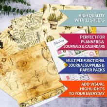 Bộ 12 giấy thủ công họa tiết phong cách cổ điển - Bao gồm 12 thiết kế lấy cảm hứng từ phong cách cổ xưa với hình minh họa hoa, chữ viết tay, họa tiết máy móc, bướm và nền giấy da cũ, giấy bìa cứng không chứa axit hình vuông 15cm/6 inch, thích hợp cho decoupage, viết nhật ký, gói quà, các dự án thủ công theo chủ đề lịch sử, thêm nét quyến rũ cổ điển cho các tác phẩm của bạn, Kích thước: 6 inch * 6 inch - Nhiều màu - Xem 7