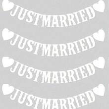¡Felicitaciones por su boda! Decoraciones de fiesta de boda blanca, banderas de tiro vintage creativas, flores de tiro, pancartas de boda retro, banderas de papel, fondos fotográficos, pancartas de corona floral, adecuadas para parejas, adultos, decoración interior/exterior, decoración de pared del hogar, boda, suministros para fiestas de playa de verano - Blanco - Ver 12