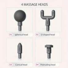 Mini Fascia Gun Portable Massage Gun 4 Replacement Heads Body Back Fitness Deep Tissue Muscle Percussion 6-Speed Adjustable Ultra Long Endurance Vibrater Massager - Multicolor - View 6