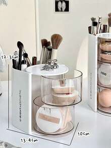 1PC Rotating Hair Accessories Storage Box - Organizer For Makeup Brushes, Combs, Hair Clips, Scrunchies, Hair Claws & Jewelry, Perfect Gift For Valentine's Day/New Year - Multicolor - View 3