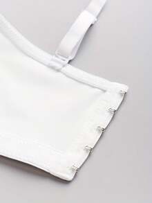 Fashionable Creative Faux Pearl Tassel Chest Chain Bralette Top, Versatile Sexy Clubwear, Elegant Girl Group Performance - White - View 6