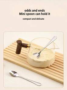 2/6pcs 304 Stainless Steel Mini Extra Small Spoons, 3.54 Inch Short Handle Seasoning Salt Powder Spoon, Coffee Spoon - Multicolor - View 3