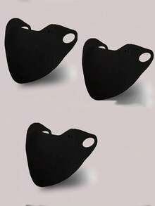 1个/3个装女士休闲纯色口罩，黑色/棕色/深灰色，防晒、保暖、防风，加厚绒面柔软护眼口罩，美拉德口罩，秋冬季加厚保暖时尚透气口罩，立体韩版可水洗，适合日常旅行、户外骑行等场合。 - A - 查看 19